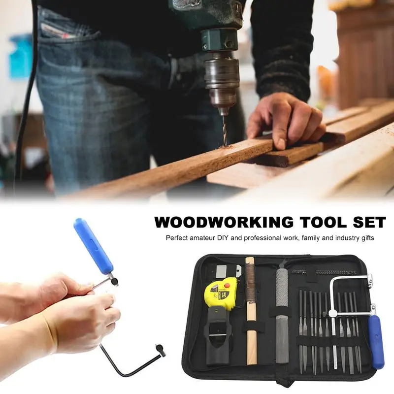 

DIY Wood Tool Set Woodworking Jig Saw Trimming Boring Knife Beginner Group Set Wood Art Woodworking Foundation Hand Tool Set