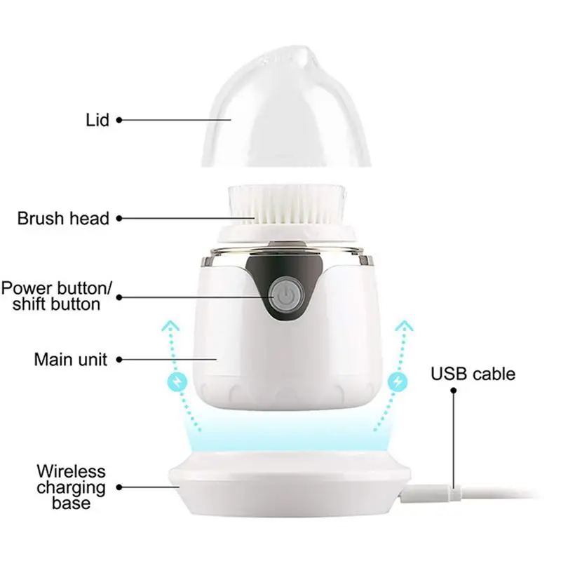 Водостойкая прочная кисть для лица Отшелушивающий уход за кожей электронный массажер для лица Очиститель щеточка для очищения для женщин девочек