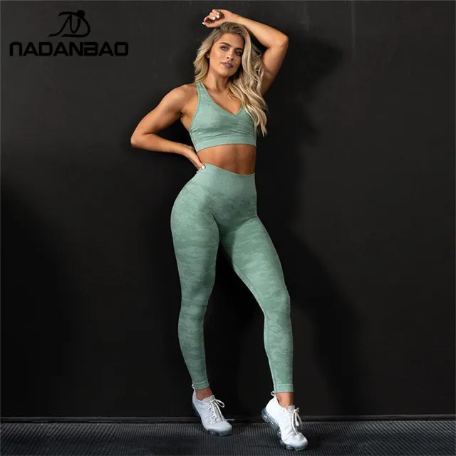 NADANBAO Fitness Pants Women Leggings Camouflage Womens Workout Legging High Waist Flexible Gym Sporting  Leggin Plus Size 2