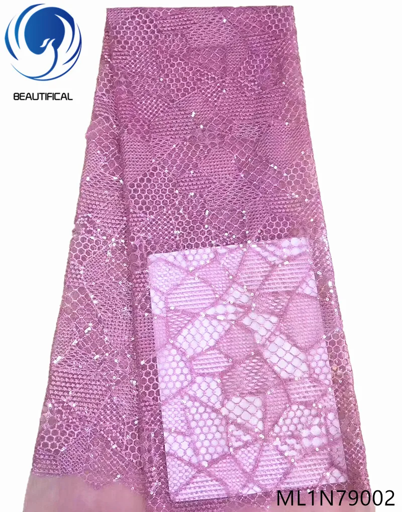 

BEAUTIFICAL nigerian lace tulle french fabric african net lace fabric with sequins 2019 style laces ML1N790