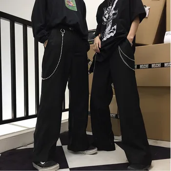 

Spring New Pants Men Fashion Solid Color Casual Straight Loose Hip Hop Trousers Man Streetwear Trend Wild Wide Leg Pants