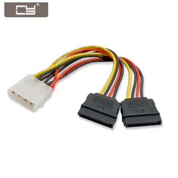 

10pcs/lot IDE 4pin to Dual SATA 15P Y Splitter 10cm Hard Disk Power Supply Extension Cable