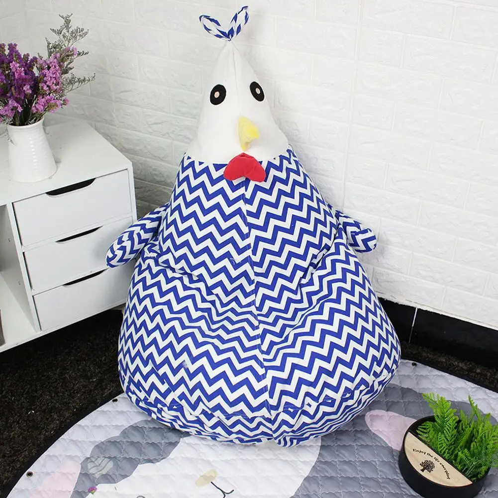 

Portable Kids Cartoon Chick Shape Bean Bag for Toys Clothes Storage
