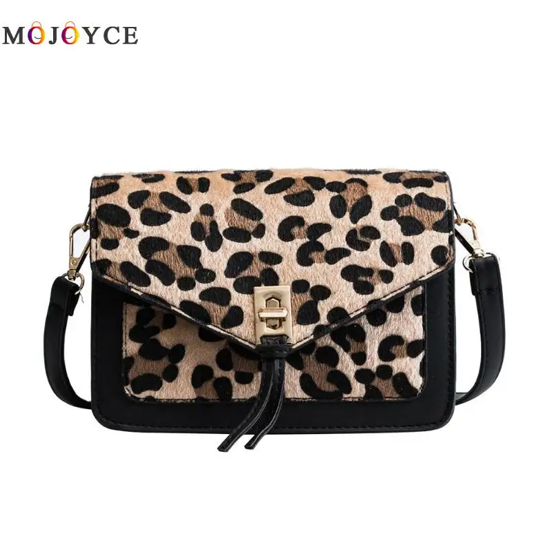 

Leopard Print Shoulder Messenger Bags Women PU Leather Sling Crossbody Bag Bolsa Feminina