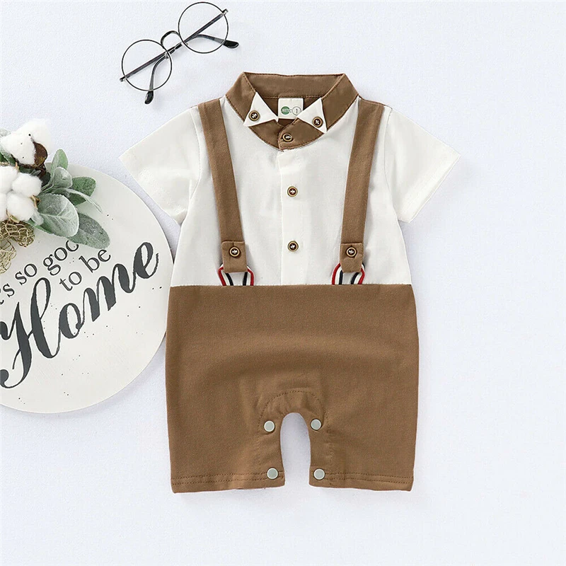  Newborn Kid Baby Boy Infant Outfits Jumpsuit Romper Bodysuit Gentleman Formal US