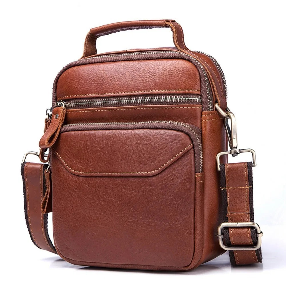 Vintage Men/'s Genuine Leather Sling Messenger Shoulder Bag Crossbody Satchel