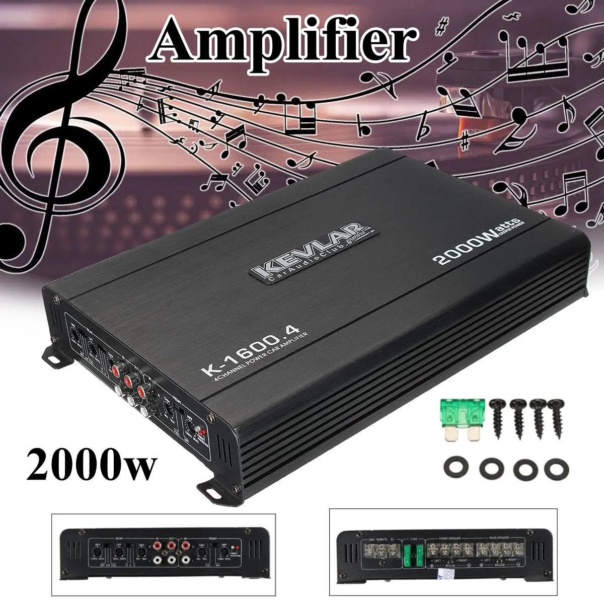 US $40.00 2000W 4 Channel Car Amplifier Speaker Vehicle Amplifier Power Stereo Amp Auto Audio Power Amplifier Car Audio Amplifier