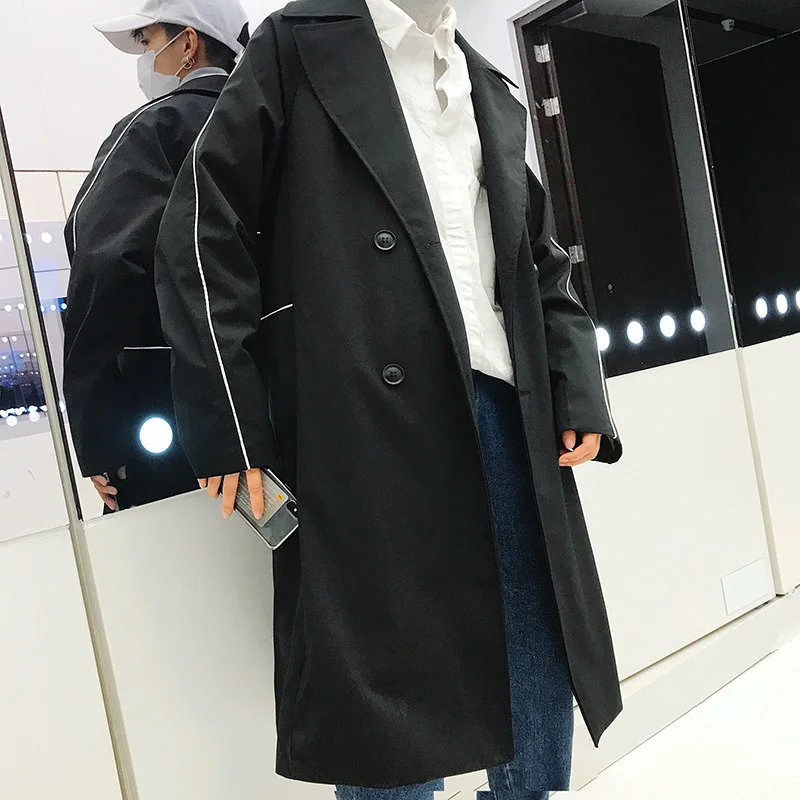 

Spring New Arrivals Men's Youth Japanese Version Harajuku Style Couple Loose Casual Long Windbreaker Jacket M-xl coat men