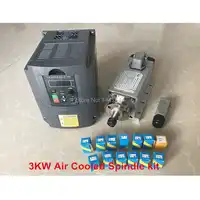 แกนระบายความร้อนด้วยอากาศ 3KW 220 V/380 V มอเตอร์ CNC Router เครื่องมือ VFD อินเวอร์เตอร์ 13 pcs ER20 Collet Chuck สำหรับ Millin เครื่อง