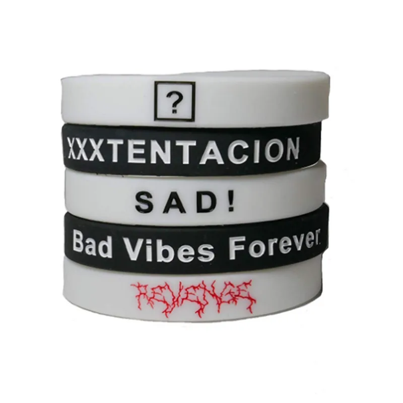 300 шт. XXXtentacion sad look at me Jahseh Dwayne Onfroy rapper star мотивационные силиконовые браслеты для