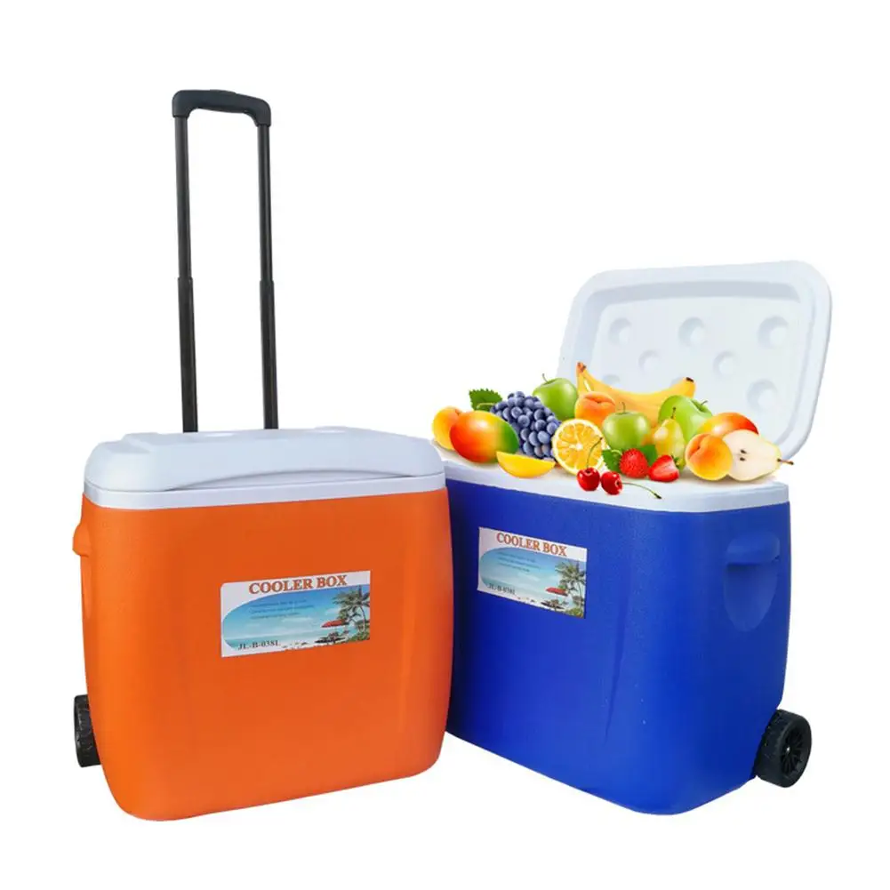

Portable Mini Refrigerator 28L 38L With Wheels Drawbar Food Incubator Refrigerated Fresh-keeping Outdoor Car Refrigerator