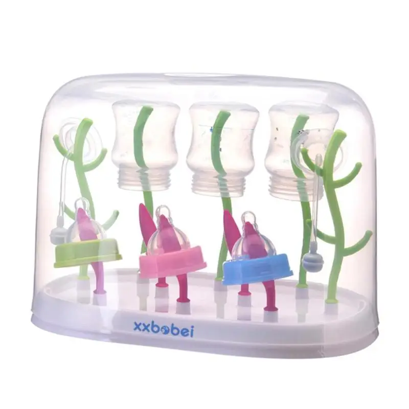 

Tree Shape Baby Feeding Bottles Drying Rack with Dust Cover Infant Nipple Storage Shelf Detachable Baby Pacifier Milk Cup Holder