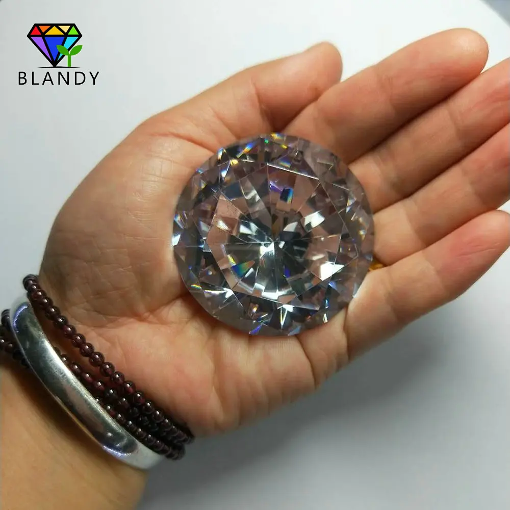 1pc/lot 5A Qaulity Round Brilliant Cut CZ Stones 10~80mm