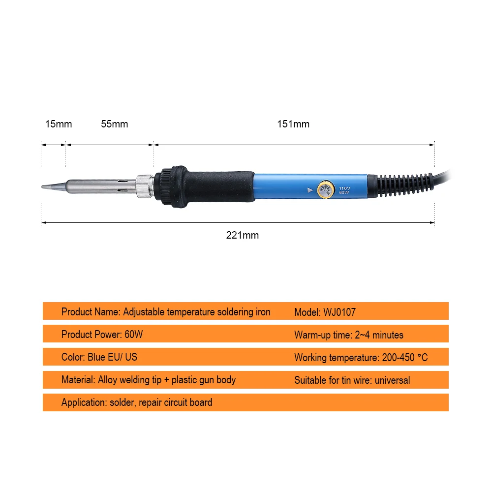 Электрический паяльник JelBo 220 в 60 Вт с регулируемой температурой, 5 шт., ПАЯЛЬНЫЕ НАКОНЕЧНИКИ, набор паяльников с европейской вилкой, ручной инструмент для сварки и ремонта