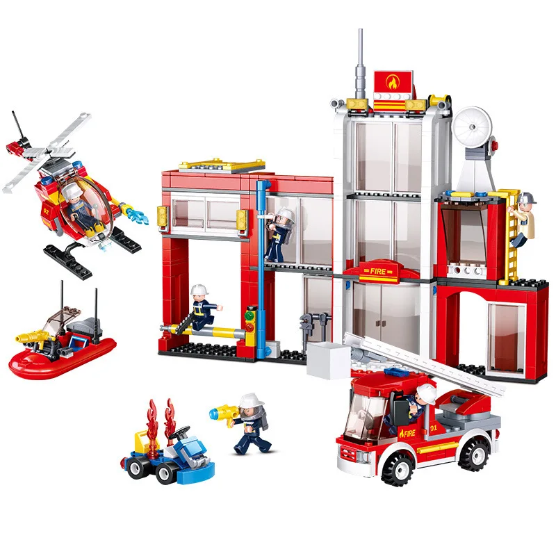 

Block 0631 Fire Alarm Series Fire Control General Office Children Alpinia Oxyphylla Spelling Insert Building Block Toys Gift