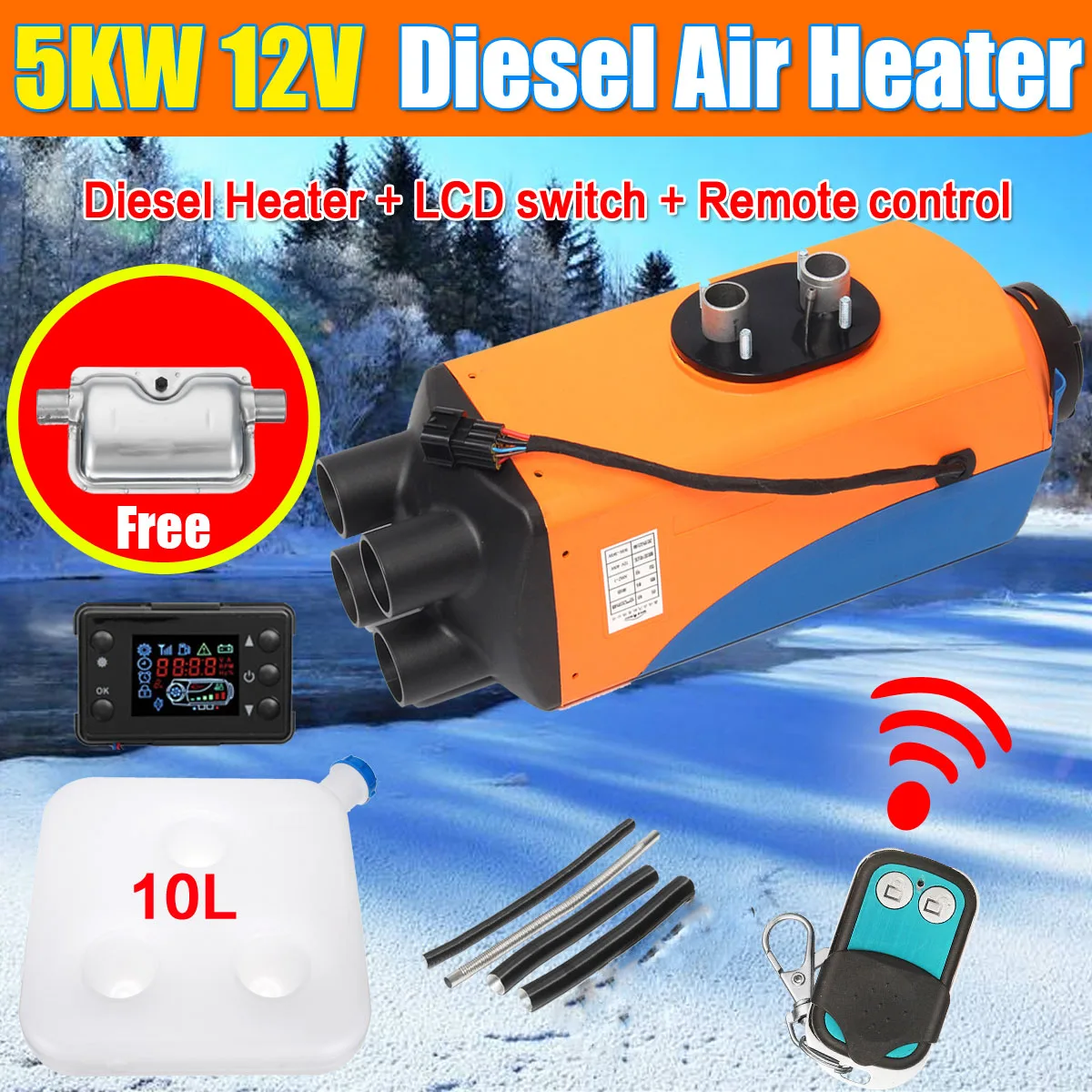 Buy KROAK Car Heater 12V 5KW Air Diesels Heater