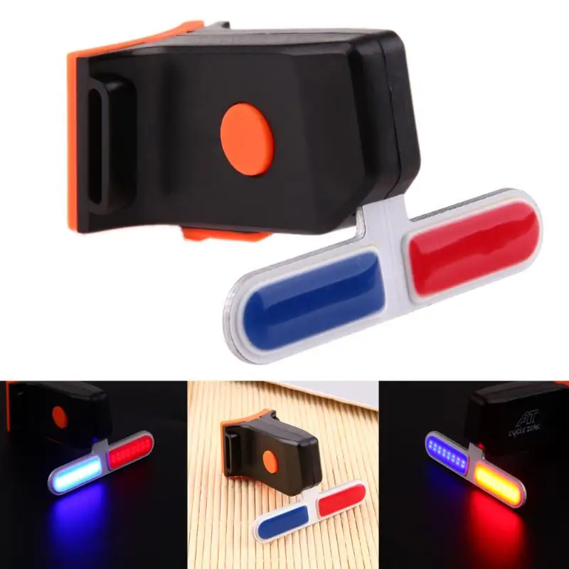 الدراجة ضوء السلامة الشرطة LED الضوء الخلفي مصباح دراجة قابل للشحن باستخدام USB مقعد الذيل مصباح 5 وضع تعديل سطوع للترفيه