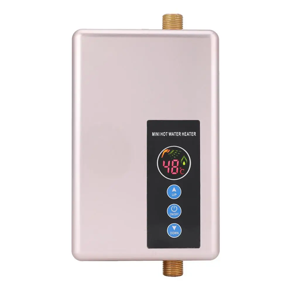 

Hot 220V 5500W Mini Instant Electric Water Heater Tankless Shower Waterr Shower Heater System Kitchen Bathroom 3 Second Fast Hot