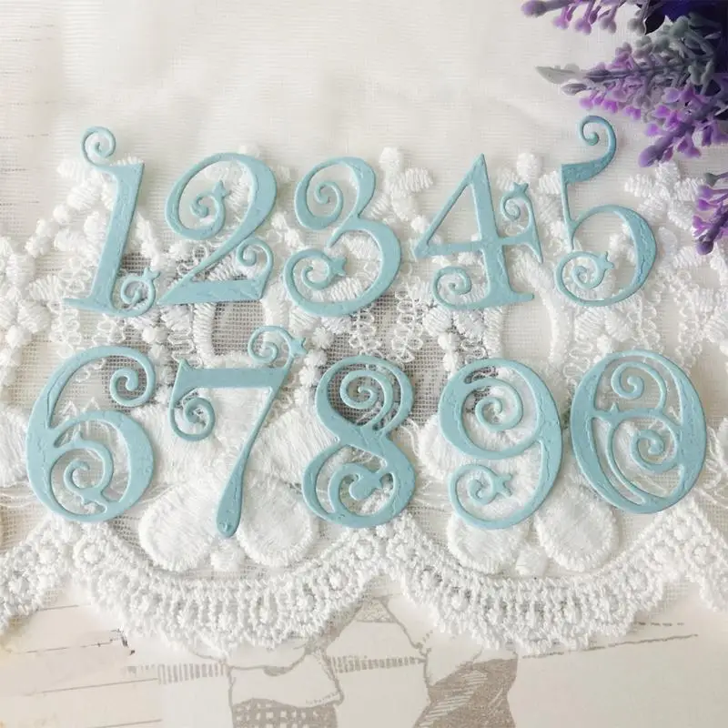 

0-9 Lace Numbers Metal Cutting Dies Stencils For DIY Scrapbooking Words Photo Album Decorative Embossing Card Make Stencil Frame