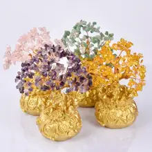 

New Resin FengShui Tree Bonsai Style Wealth Luck Money Tree Birthday Gift Craft Home Office Ornament S3