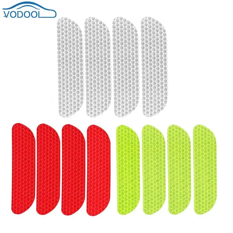 

4pcs Open Car Door Stickers Auto Warning Mark Reflective Strips Tail Rear Tape Driving Safety Strips Reflective Tape Mark