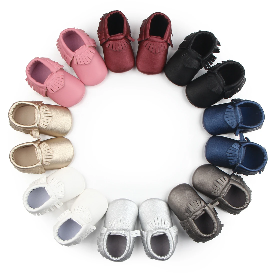 Mocasines de piel sintética recién nacido, zapatos suaves con flecos, suela antideslizante, CX171C|crib shoes|shoes bebeleather newborn baby AliExpress