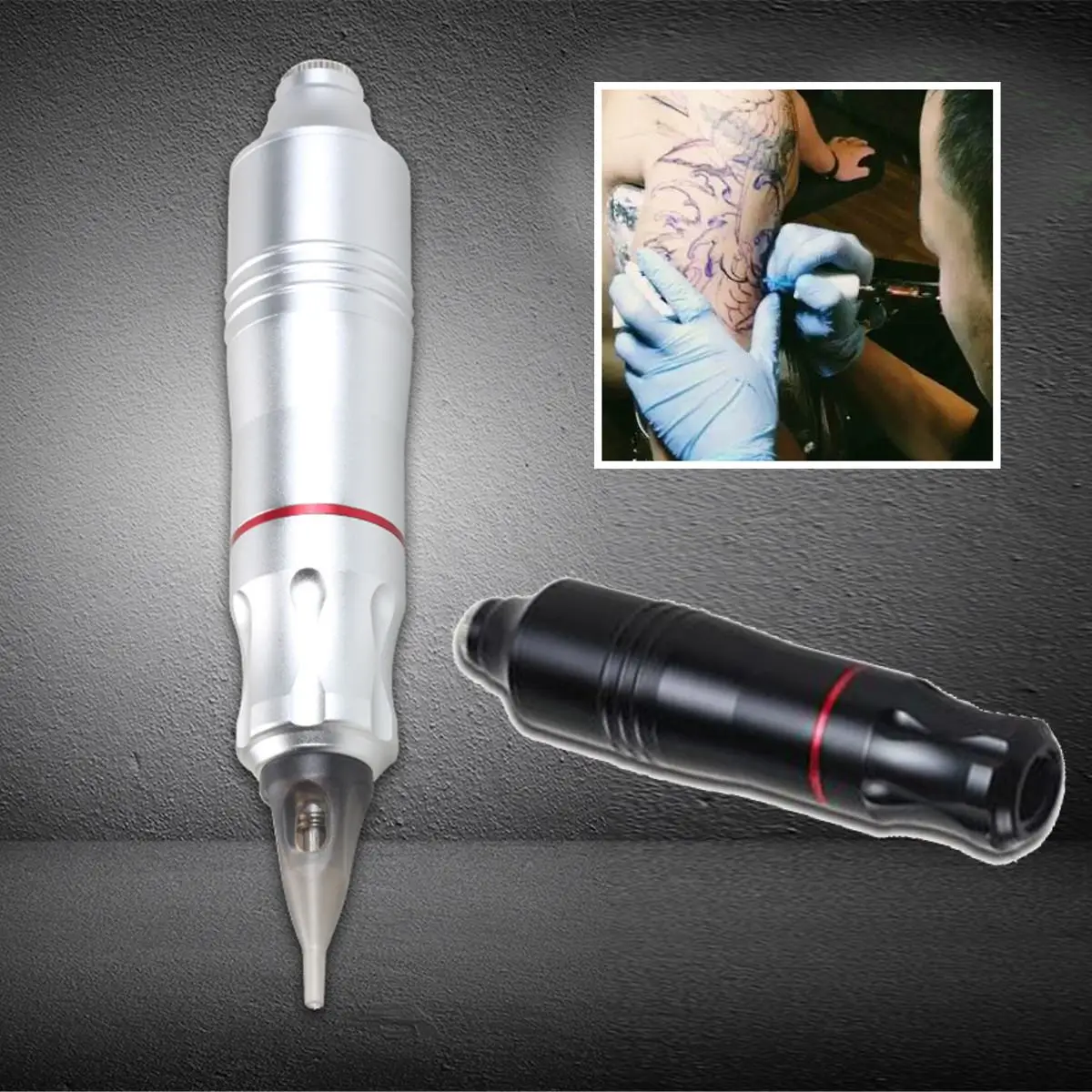 

10000RPM Space Aluminum Rotary Tattoo Pen Adjustable Tattoo Motor Machine Tools Body Art Tattoo Accessories Black/Silver