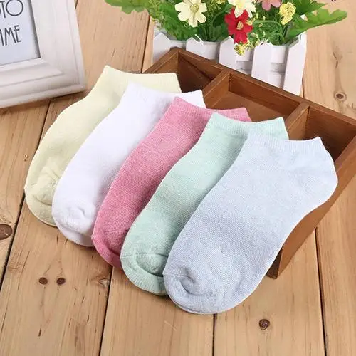 1Pair Fashion Candy Color Women Short Ankle Boat Low Cut Sport Socks Crew Casual