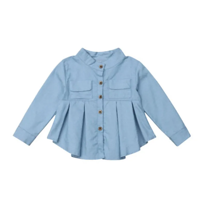 

PUDCOCO Newest Hot Girl Long Sleeve Top Shirt Child Girls Autumn Warm Denim Button Up Blouse Shirts 3-12Y