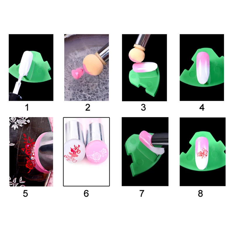 1 шт губка для ногтей кисть для пудры блестящие стразы ручка Омбре кисть градиентная ручка стемпинг ногтей покрытие штамп