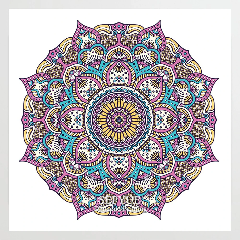 

SepYue Diamond Painting Full Drill Square Diamond Mosaic Mandala DIY Diamond Painting Cross Stitch Rhinestone Home Decor
