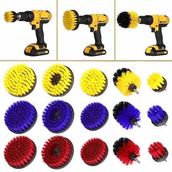 

5pcs Electric Drill Brush Kit Plastic Round Cleaning Brush For Carpet Glass Car Tires Nylon Brushes Power Scrubber Drill Blue