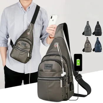 

Waterproof USB Backpack Men Back Pack Chest Single Rucksack England One Shoulder Strap Bagpack Cross Body Bag Mochila Masculina