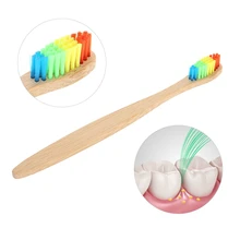 5 шт. Радуга бамбуковая зубная щетка Красочные Мягкие кисти бамбуковая зубная щетка