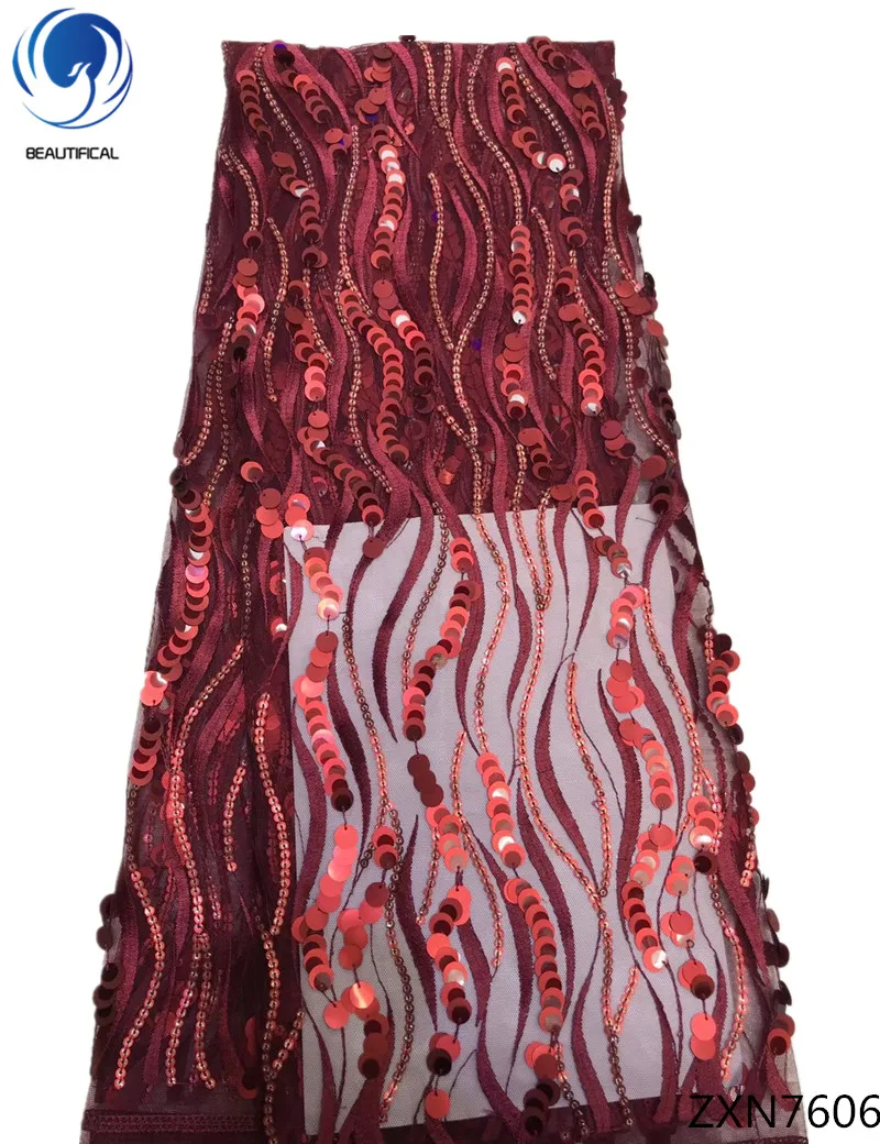 

Beautifical french net lace fabrics with sequins bling sequins laces fabrics nigerian lace fabrics 5yards/lot ZXN76