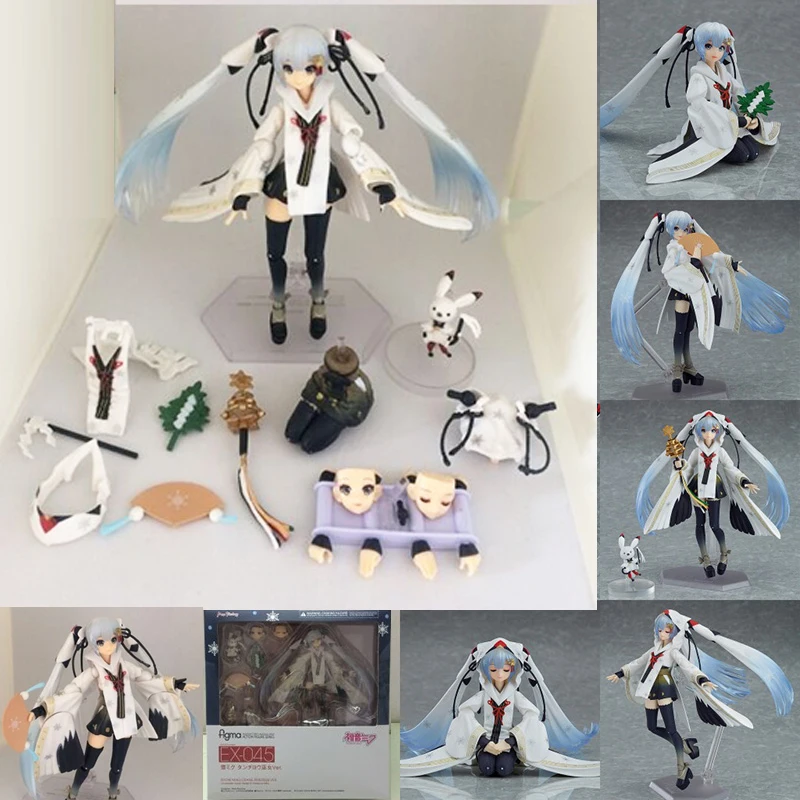 Hastune Мику Figma 045 рисунок Ex снег Хацунэ кран жрица версия действия ПВХ Цифры игрушки