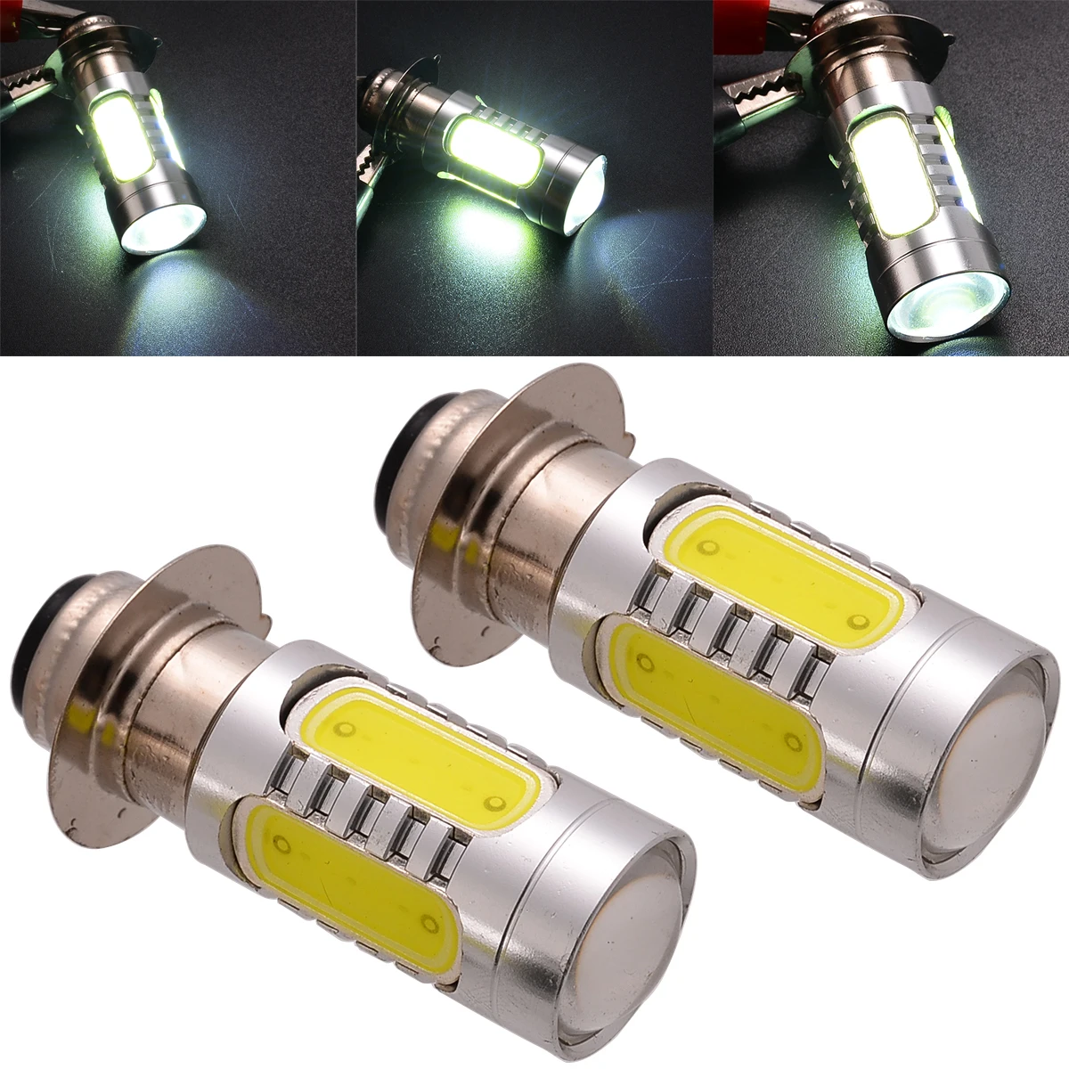 1 пара H6M P15D 25 фары 12V 7 5 W белый COB светодиодный мотоцикл лампы для Yamaha носорог 660
