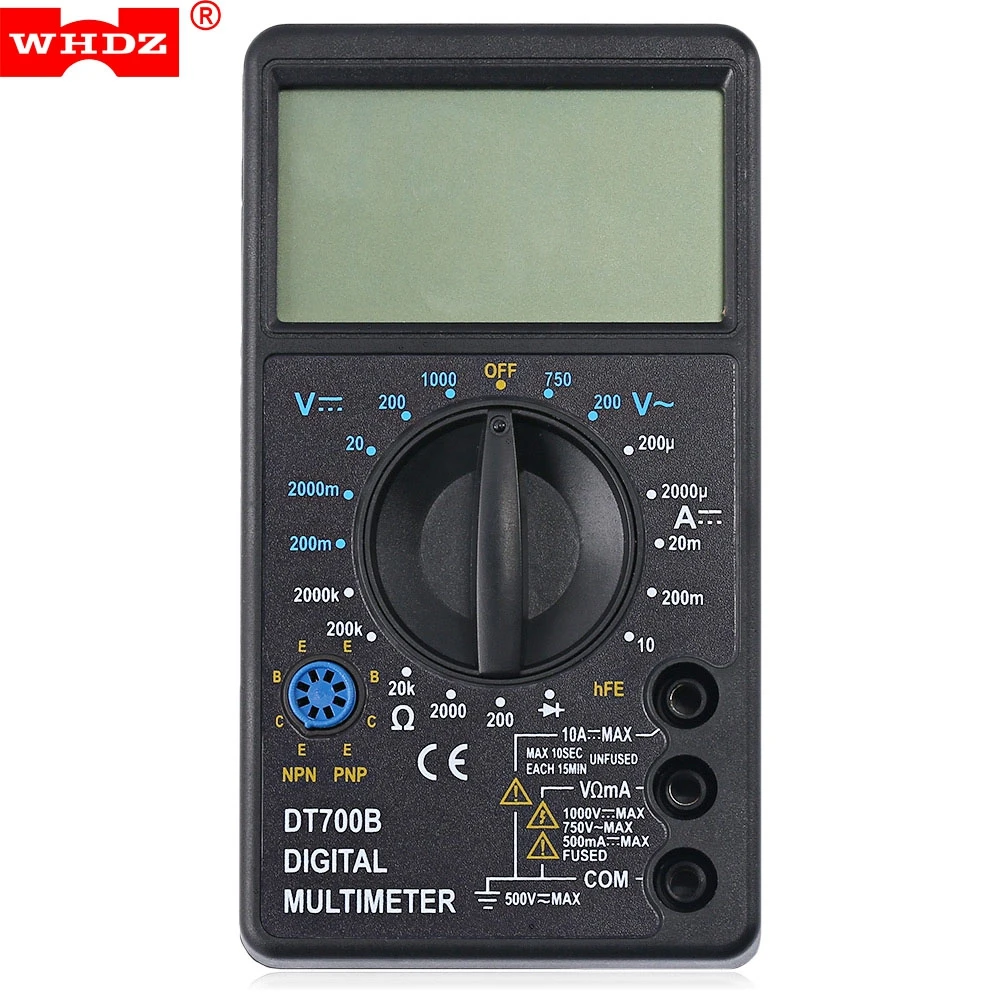 

WHDZ DT700B Digital Multimeter AC DC Tester Voltmeter