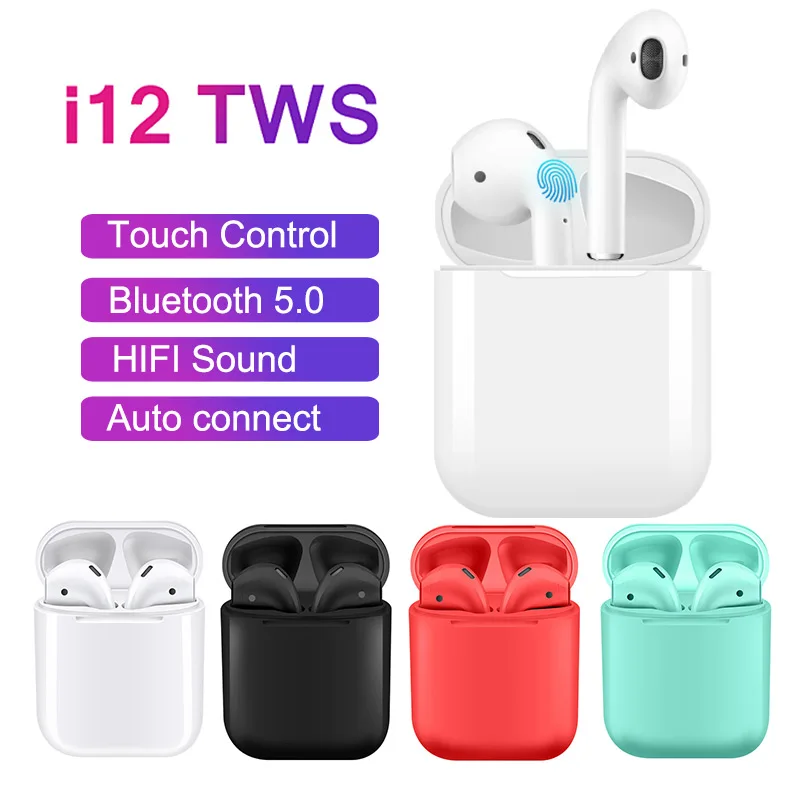 

2019 Original Mini i12 TWS Wireless Bluetooth 5.0 Earphone Touch control 1:1 air pods Headset Sport earbuds PK i10 i14 i15 i18