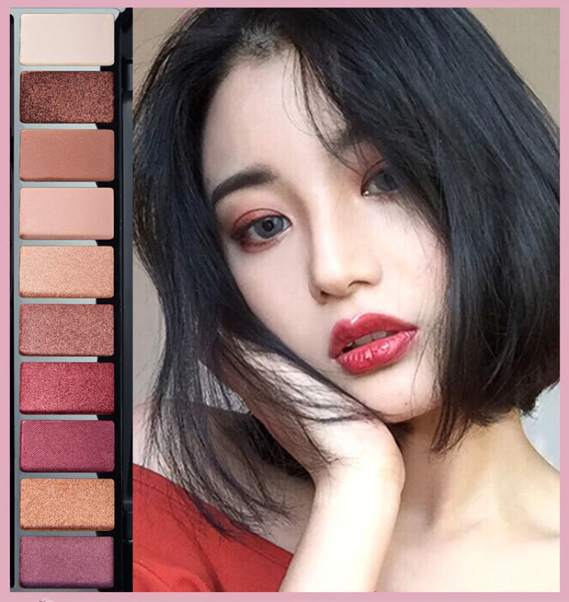 

10 Color Geometry Eyeshadow Pallete Earth Color Pumpkin Grapefruit Color Matte Pearl Eyeshadow Makeup Palette Cosmetics TSLM1