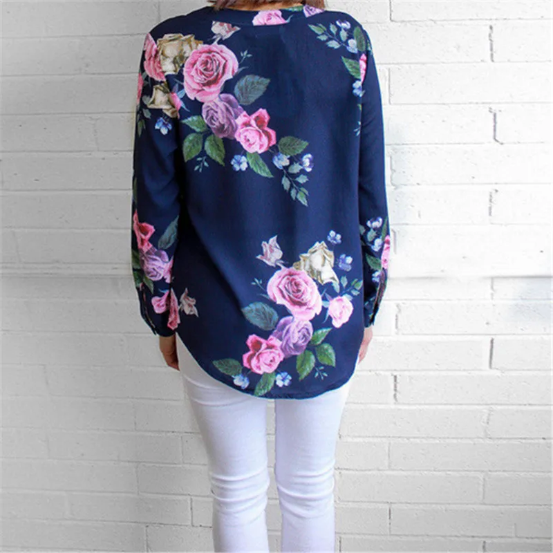 Women Ladies Flower Leaf print Blouses Fashion Ladies Chic V Neck Casual Long Sleeve Shirt Tops Blouse blusas mujer de moda 2019 Women Ladies Flower Leaf print Blouses Fashion Ladies Chic V Neck Casual Long Sleeve Shirt Tops Blouse blusas mujer de moda 2019