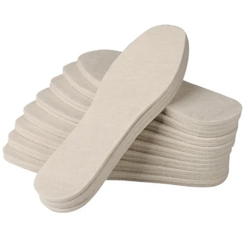 

Unisex Cotton Pads Wool felt insole 1 pair Winter thick soft warm plush breathable men and women Sweat-Absorbant insoles
