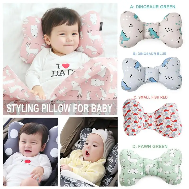 Детские стильная Подушка Детские подушки хлопок Core лук новорожденных смещения коррекции шеи