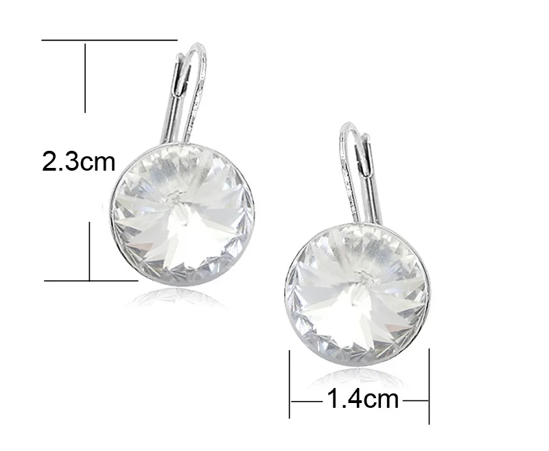Женские серьги с кристаллами MOONROCY круглые Серебристые 11 11|earrings for women|fashion earrings
