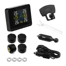 CAREUD DC8V-DC16V Universale 4 LCD Sensore di Auto TPMS Sistema di Monitoraggio Della Pressione Dei Pneumatici Auto Senza Fili Sigaretta Batteria Accendisigari DC