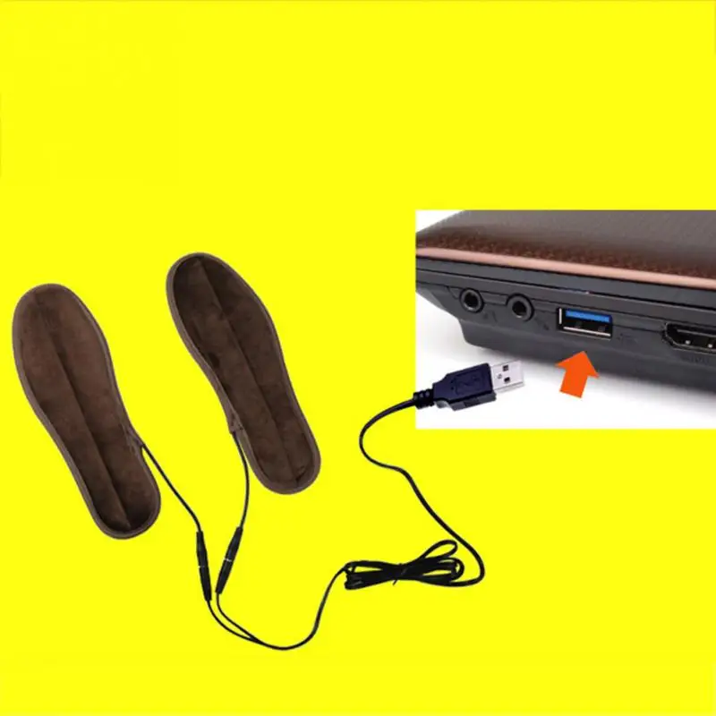 الكهربائية قابلة للشحن قابل للغسل النعال ساخنة USB القدم أحذية أدفأ بطانة حذاء