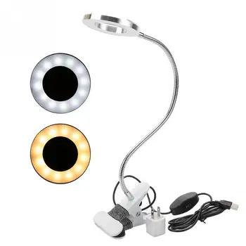 

2W Desk LED Lamp 360 Degree Adjustable USB Rechargeable Night Light Tattoo Nail Art Reading Lamp Aluminum Base with Clip US Plug