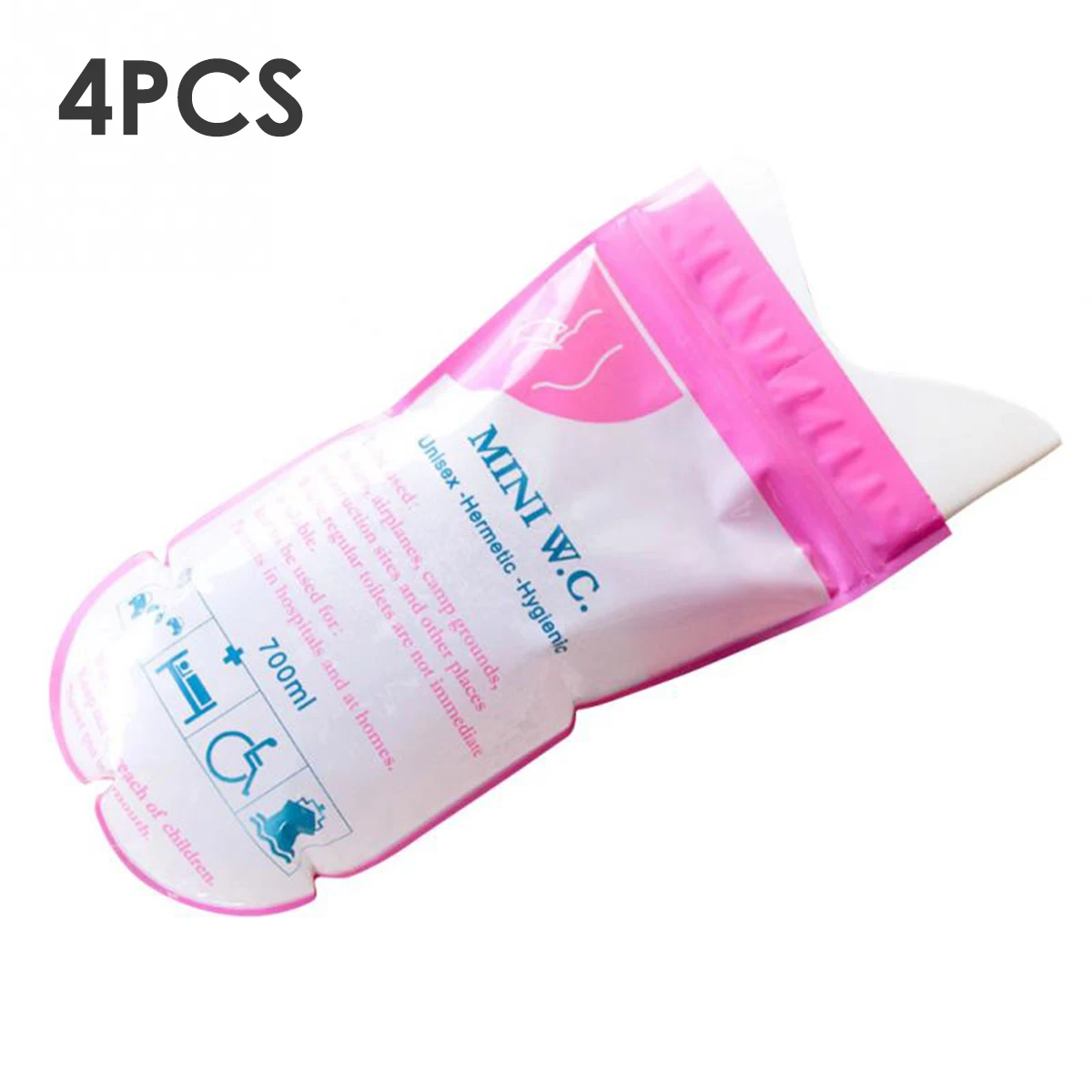

Portable Disposable Urine Bag with Gel 4 Count Unisex Urinal Emergency Toilet Pee Bags For Children Women Men Travel Traffic Jam