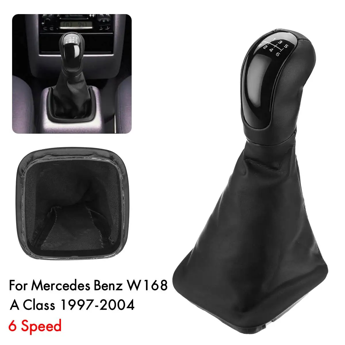 

5 Speed 6 Speed MT Gear Shift Shifter Knob Gaiter Boot Cover For Mercedes for Benz W168 A Class 1997-2004