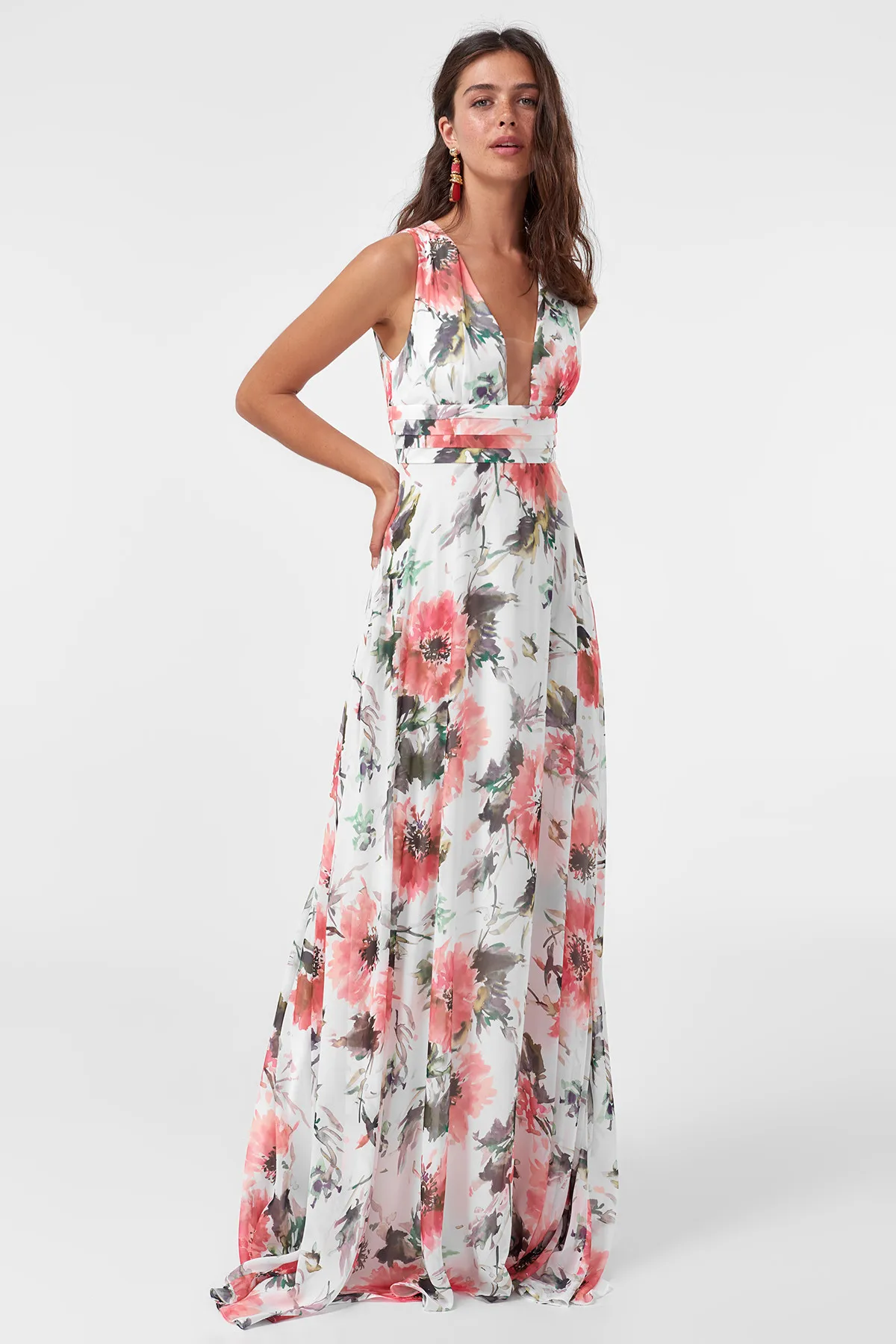 Buy Trendyol Multicolor Flower Pattern Evening Dress TPRAW19UT0004 from